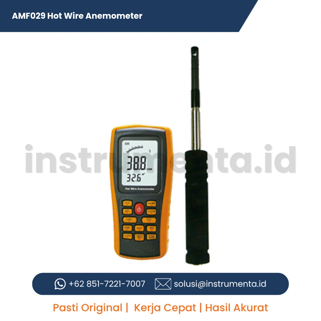 Official Supplier AMF029 Hot Wire Anemometer Alat Ukur Kecepatan Angin Termal Digital Presisi Tinggi